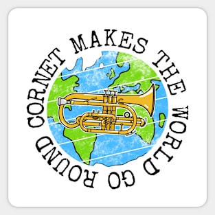 Cornet Makes The World Go Round, Cornetist Earth Day Sticker